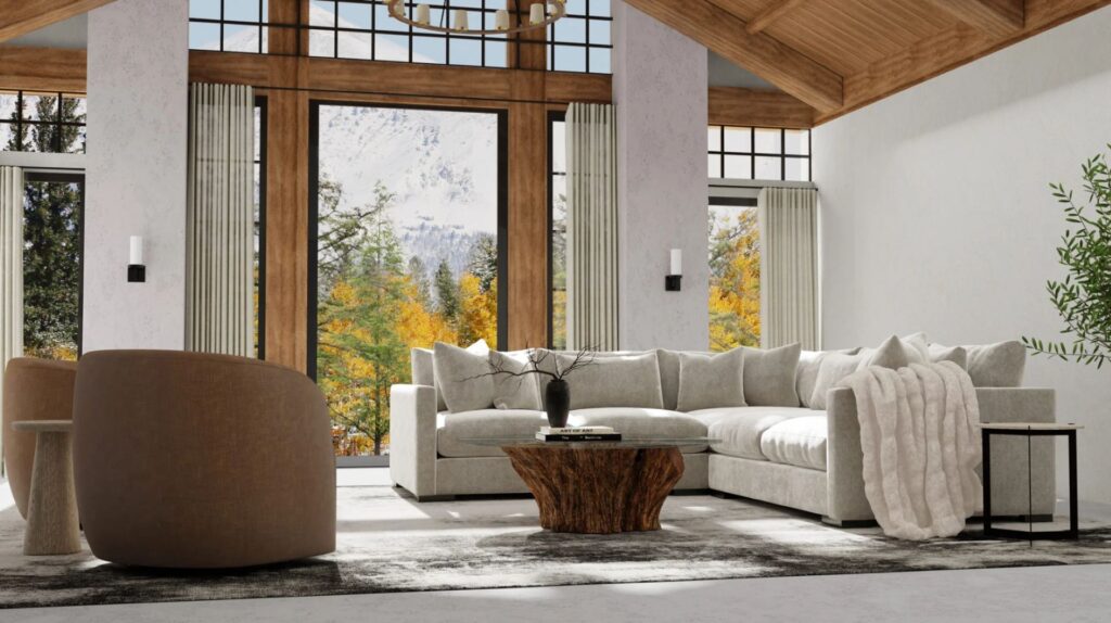 Warm Contemporary Styling in a Living room
