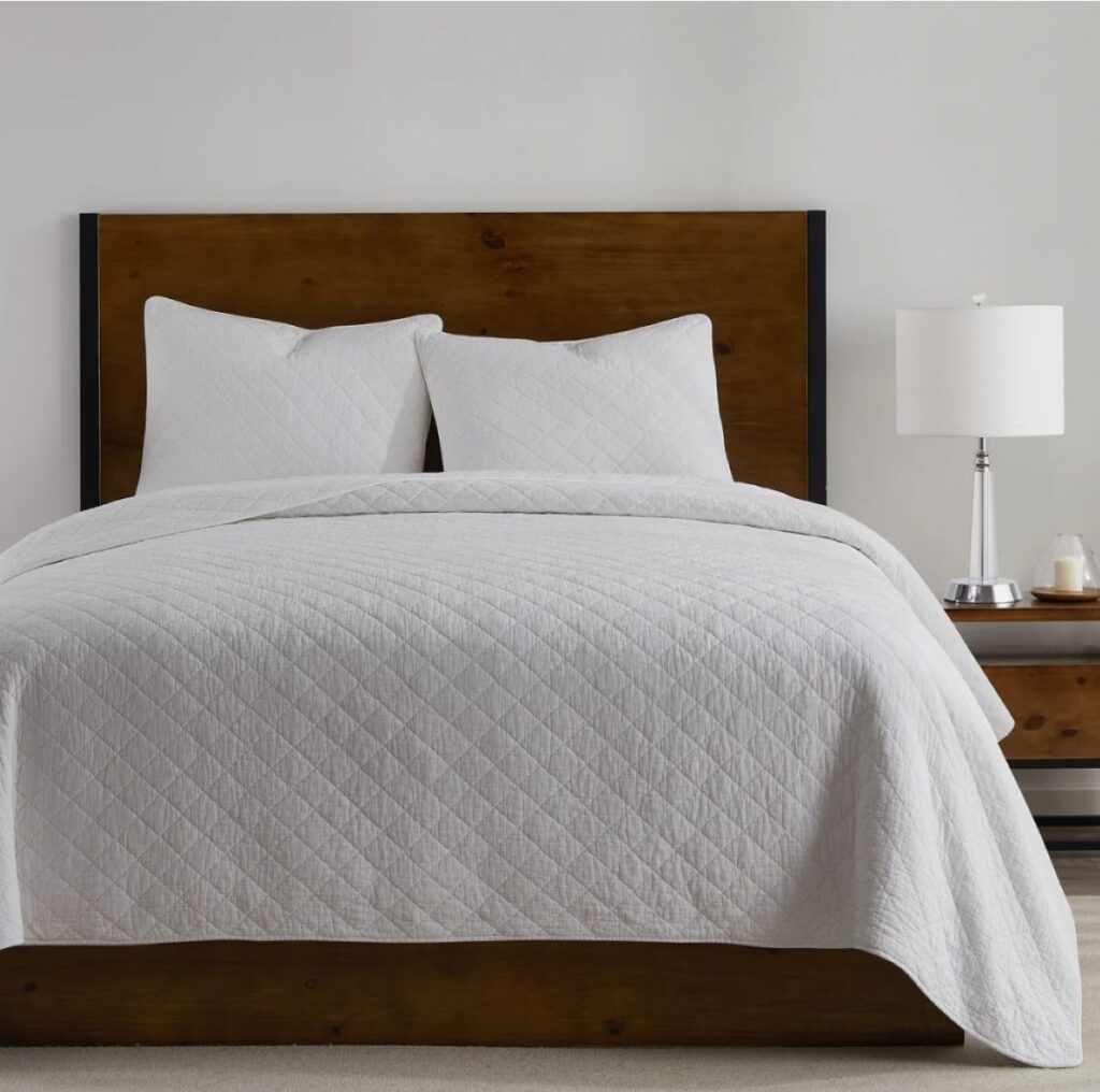 Stonewashed Cotton Gauze Quilt Set - Full/Queen (vintage white)