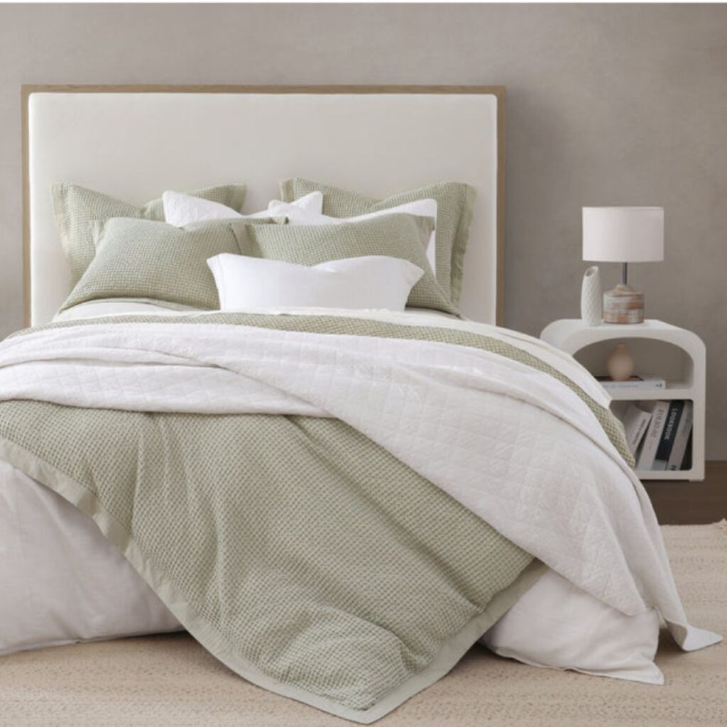 Stonewashed Cotton Waffle Weave Duvet Cover Set - King/Cal King (light tan)